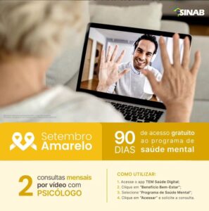 90 dias de acesso gratuito ao programa de saúde mental